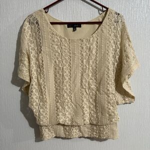 White Lace Short Sleeve Kimono Sleeve Y2K Fairy Boho Romantic Party Top Women S